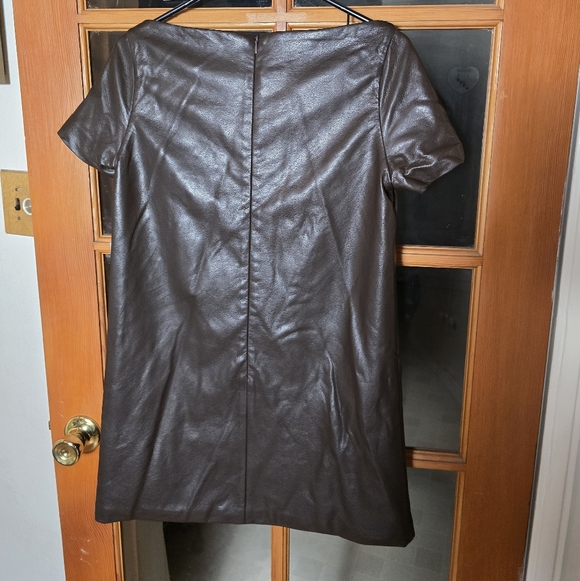 Line & Dot Brown Faux Leather Dress Size Small NWT - Picture 2 of 3
